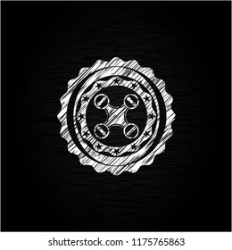 air drone icon inside chalkboard emblem