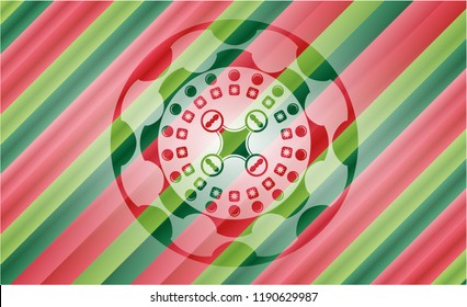 air drone icon inside christmas emblem background.