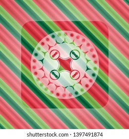 air drone icon inside christmas badge background.