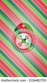air drone icon inside christmas colors emblem.