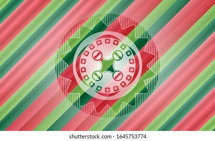air drone icon inside christmas emblem.