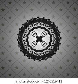 air drone icon inside dark emblem. Retro