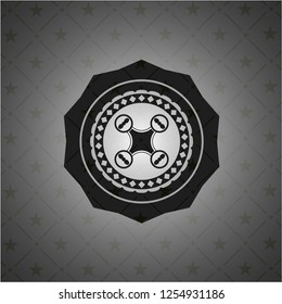 air drone icon inside dark emblem