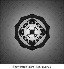 air drone icon inside dark badge or emblem