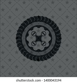 air drone icon inside dark badge