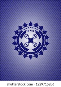air drone icon inside emblem with jean high quality background