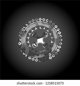air drone icon inside grey camouflage texture