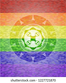 air drone icon inside lgbt colors emblem 