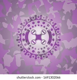 air drone icon inside pink camo emblem