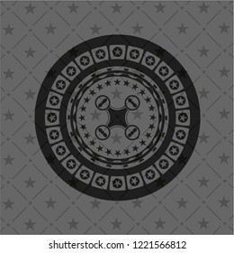 air drone icon inside realistic dark emblem