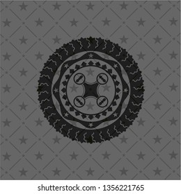 air drone icon inside realistic dark emblem