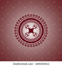 air drone icon inside red icon or emblem