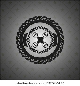 air drone icon inside retro style black emblem