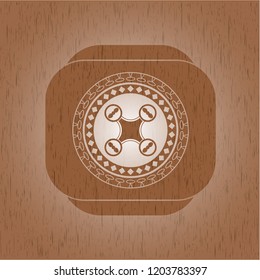 air drone icon inside retro style wood emblem
