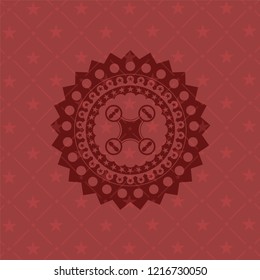 air drone icon inside retro style red emblem