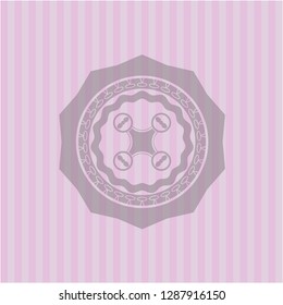air drone icon inside retro pink emblem