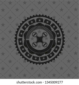 air drone icon inside retro style black emblem