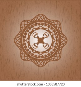 air drone icon inside retro style wooden emblem