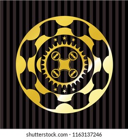 air drone icon inside shiny badge