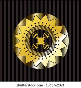 air drone icon inside shiny emblem