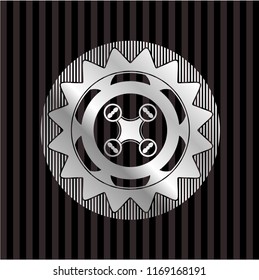 air drone icon inside silver badge