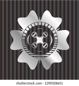 air drone icon inside silver emblem