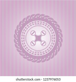 air drone icon inside vintage pink emblem