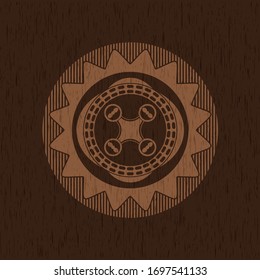 air drone icon inside vintage wooden emblem