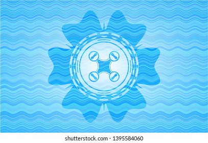 air drone icon inside water concept emblem.