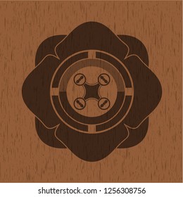 air drone icon inside wood emblem. Retro