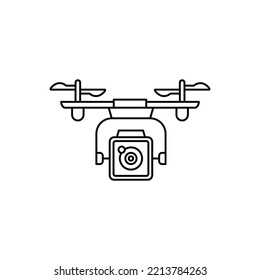  Air drone icon in line style icon, isolated on white background