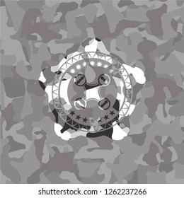 air drone icon on grey camo pattern