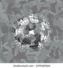 air drone icon on grey camo pattern