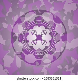 air drone icon on pink camo texture