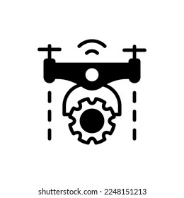 Icono del dron aéreo en vector. Logotipo