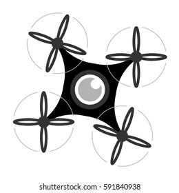 Air drone, isolated icon, vector illustration.