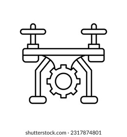 Icono de vector de contorno de preferencias de drones de aire que puede editar o modificar fácilmente 

