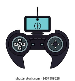 air drone remote control technology device cartoon vector illustration graphic design