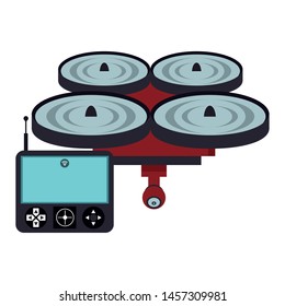 air drone remote control technology device cartoon vector illustration graphic design