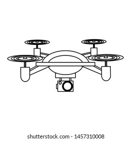 air drone remote control technology black device cartoon vector illustration graphic design