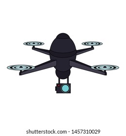 air drone remote control technology black device cartoon vector illustration graphic design