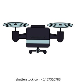 air drone remote control technology black device cartoon vector illustration graphic design