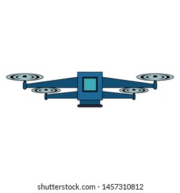 air drone remote control technology blue device cartoon vector illustration graphic design