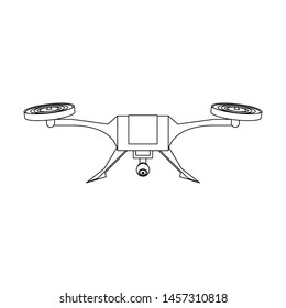 air drone remote control technology yellow device cartoon vector illustration graphic design