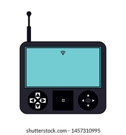 air drone remote control technology device cartoon vector illustration graphic design