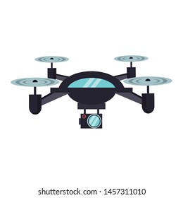 Air Drone Remote Control Technology Black Device Cartoon Vector Illustration Graphic Design