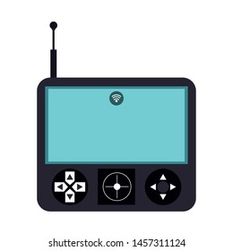 air drone remote control technology device cartoon vector illustration graphic design