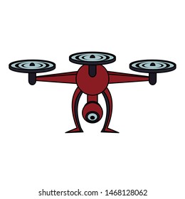 air drone remote control technology device cartoon vector illustration graphic design