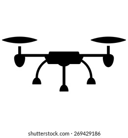 Air drone symbol. Black vector icon on a white background.