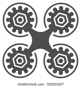 Air Drone vector icon. Style is flat symbol, gray color, rounded angles, white background.